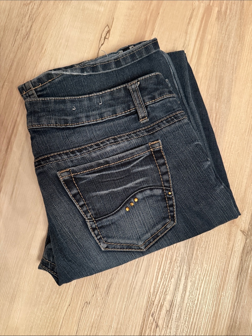 Dark Wash Women's Boot Cut Jeans with Stud Detail